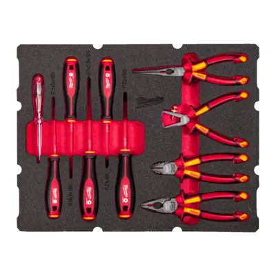 Wkładka piankowa z szczypcami i wkrętakami VDE - do skrzyni PACKOUT™ z szufladami, 10 szt