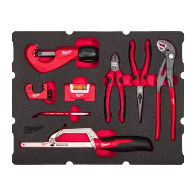 Wkładka piankowa z narzędziami ręcznymi do prac hydraulicznych - do skrzyni  PACKOUT™  z szufladami, 8 szt