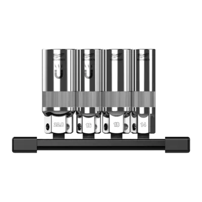 Zestaw 4 nasadek 3/8" do świec zapłonowych na szynie